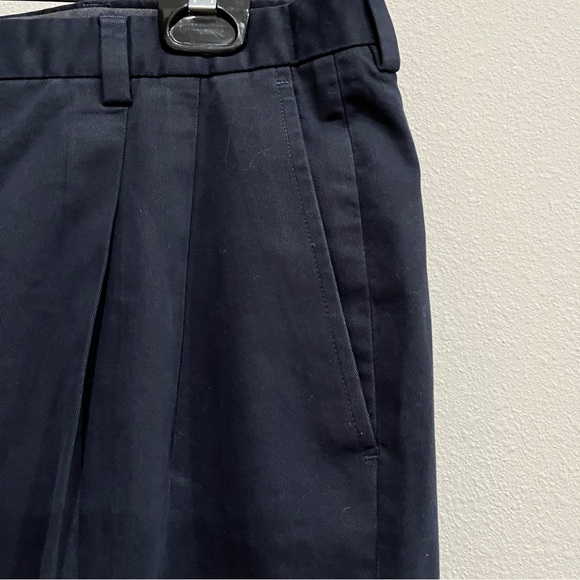 Burberry London navy blue pleated front pants size 36 x 28.5 stretch slacks - Picture 8 of 10